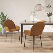 vidaXL Eetkamerstoelen 2 st fluweel bruin