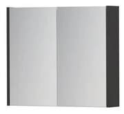 INK SPK1 Spiegelkast - 70x14x60cm - 2 deuren - dubbelzijdige Spiegel - schakelaar en stopcontact - MDF lak wit hoogglans 1110506