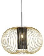 Design hanglamp goud met zwart 60 cm - Marnie Design E27 rond Binnenverlichting Lamp