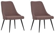 vidaXL Eetkamerstoelen 2 st stof bruin