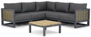Hoek loungeset 5 personen Aluminium/wicker Grijs Santika Furniture Santika