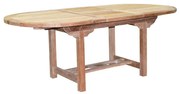 Ovaal uitschuifbare dining tuintafel 160-210x100xH76 cm teak bladdikte 4 cm