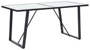 vidaXL Eettafel 160x80x75 cm gehard glas wit