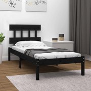 vidaXL Bedframe massief hout zwart 100x200 cm