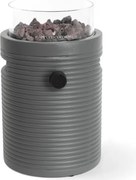 Happy Cocooning Lumi Groove tafelbrander rond 21,5xH37 cm Smokey Anthracite