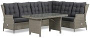 Dining Loungeset 6 personen Wicker Grijs  Garden Collections New Castle