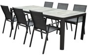 New Valley New Delhi dining tuinset 220x100x74,5 cm 7 delig antraciet