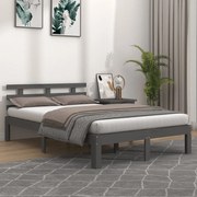 vidaXL Bedframe massief hout grijs 120x190 cm 4FT Small Double