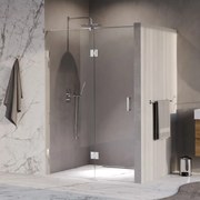 Brauer Void profielloze nisdeur 130cm met draaideur 60cm aan glas chroom