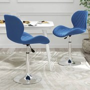 vidaXL Eetkamerstoelen draaibaar 2 st fluweel blauw