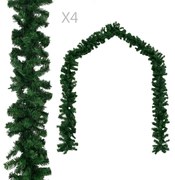 vidaXL Kerstslingers 4 st 270 cm PVC groen