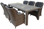 Darwin Bergamo dining tuinset 240x100xH77 cm 7-delig grijs