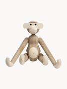 Handgemaakt decoratief object Monkey van eikenhout, H 19 cm