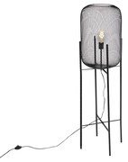 Moderne vloerlamp zwart 135cm - Bliss Mesh Modern E27 Draadlamp rond Binnenverlichting Lamp