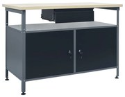 vidaXL Werkbank 120x60x85 cm staal zwart