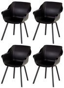 Set van 4 - Hartman Sophie Element dining armstoel - Carbon black