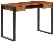 vidaXL Bureau 110x55x78 cm massief sheeshamhout en staal