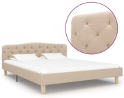 vidaXL Bedframe stof beige 140x200 cm