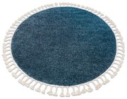 Tapijt BERBER 9000 ROND blauwrand ,  Barber , marokkaanse shaggy