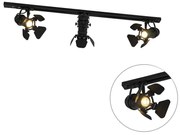 Modern railsysteem met 3 Spot / Opbouwspot / Plafondspots zwart 1-fase - Iconic Movie Modern GU10 Binnenverlichting Lamp