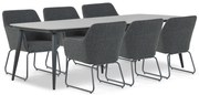 Tuinset 6 personen 240 cm Outdoor textiel Grijs Lifestyle Garden Furniture Lugo/Vienna
