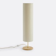 Vloerlamp van travertijn en geplooid linnen, Polaro