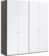 Goossens Kledingkast Easy Storage Ddk, Kledingkast 203 cm breed, 220 cm hoog, 4x glas draaideur