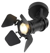 Industriele studiospot zwart GU10 met kleppen - Movie