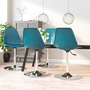 vidaXL Eetkamerstoelen draaibaar 4 st PP turquoise