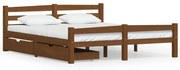 vidaXL Bedframe met 2 lades massief grenenhout honingbruin 160x200 cm