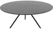 Goossens Salontafel Bo rond, hout eiken zwart, modern design, 80 x 31 x 80 cm