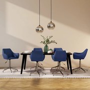 vidaXL Eetkamerstoelen draaibaar 6 st stof blauw