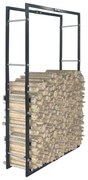 vidaXL Haardhoutrek 80x25x150 cm staal zwart