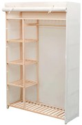 vidaXL Kledingkast stof en grenenhout 110x40x170 cm