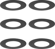 Set van 6 opvulringen zwart voor inbouwspots 7,5 - 13 cm - Spacer