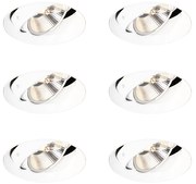Set van 6 Moderne inbouwspot wit GU10 AR111 rond trimless - Oneon