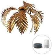 Smart plafondlamp goud 45 cm rond incl. Wifi G95 - Botanica Landelijk E27 Binnenverlichting Lamp