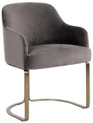 Richmond Interiors Hadley Luxe Eetkamerstoel Grijs Velvet En Goud