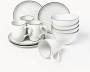 Handgemaakte ontbijtset Nordic Sand, 4 personen (12-delig)