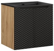 Comad Ocean Black badmeubel 60cm met 2 deuren en wastafel zwart mat