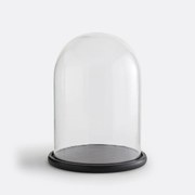 Stolp in glas met zwarte sokkel H32 cm, Campa