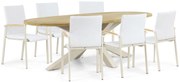 Tuinset 6 personen 240 cm Aluminium/textileen Taupe Lifestyle Garden Furniture Brandon/Brookline