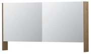 INK SPK3 Spiegelkast - 140x14x74cm - 2 deuren - dubbelzijdige Spiegel - open planchet - schakelaar en stopcontact - MDF Fineer Ash grey 1110322