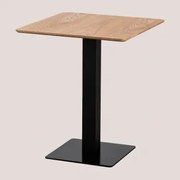 Vierkante Barkruktafel Van Esdoornfineer Espresso ↔︎ 60 Cm & Zwart - Sklum
