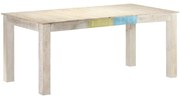 vidaXL Eettafel 180x90x76 cm massief mangohout wit