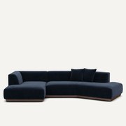 Open hoekbank in chenille fluweel, Jacopo