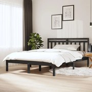 vidaXL Bedframe massief hout grijs 120x190 cm 4FT small double