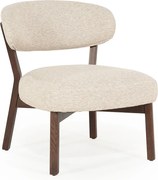 Eleonora Mikky Design Fauteuil Walnoot En Taupe Stof