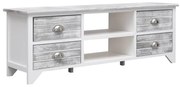 vidaXL Tv-meubel 115x30x40 cm paulowniahout wit en grijs