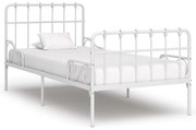 vidaXL Bedframe met lattenbodem metaal wit 90x200 cm